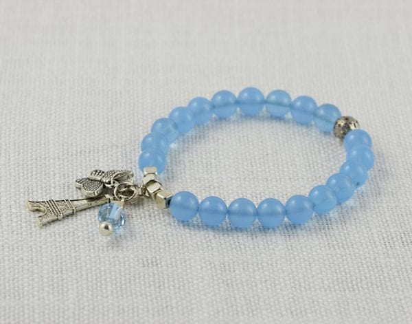 Blue Quartz Faceted Glass Bracelet Jewellery
