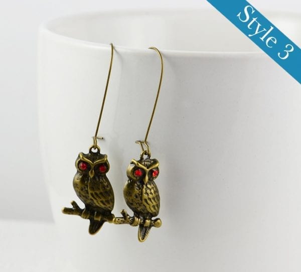 Owl Earrings In Three Colours 3