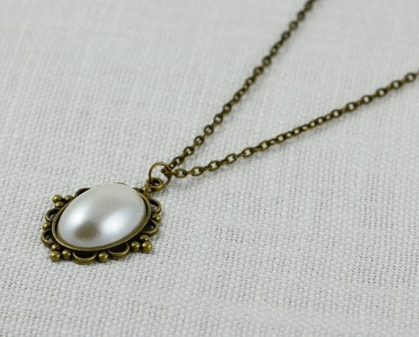 Pearl Bronze Necklace Victorian Style 51