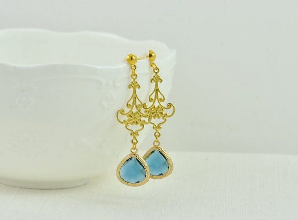 Sapphire Filigree Earrings