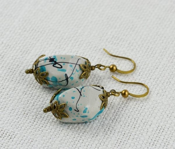 Spray Painted Turquoise Earrings 51