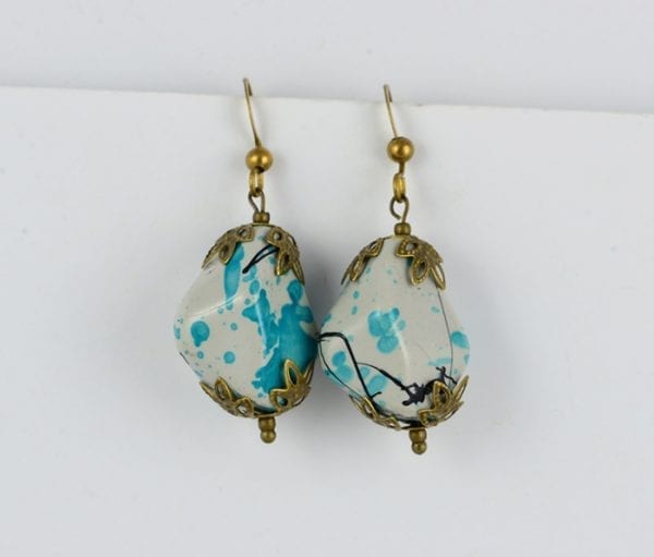 Spray Painted Turquoise Earrings 2