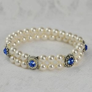 Swarovski White Pearl Bridal Bracelet - Wedding 7
