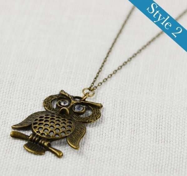 Turquoise Or Amethyst Owl Necklace - Jewellery 53