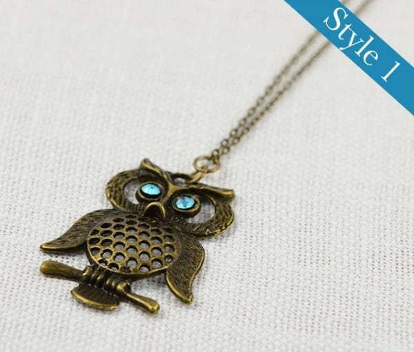 Turquoise Or Amethyst Owl Necklace - Jewellery 51