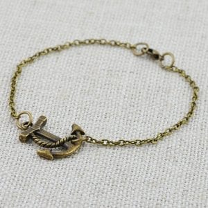 Anchor Bronze Charm Bracelet - Gift, Dainty Bracelet 52