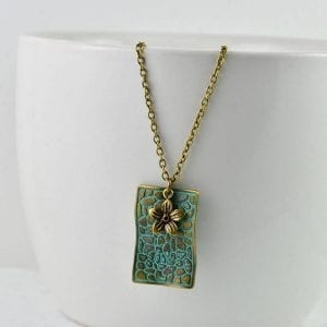 Antique Bronze Turquoise Necklace