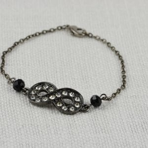 Black Infinity Metal Bracelet - Infinity Charm Crystal Bracelet, Elegant Simple Bracelet Birthday Gift 53