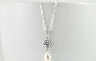 Bridal Drop Pearl Necklace
