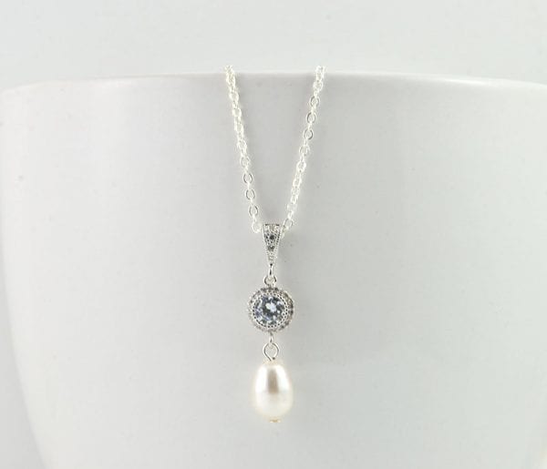 Bridal Drop Pearl Necklace