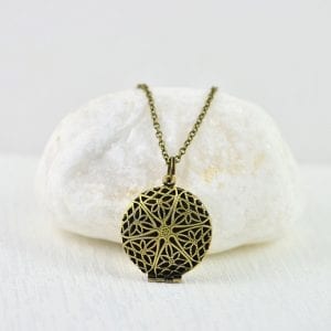 bronze aromatherapy diffuser necklace