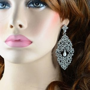 Chandelier Vintage Hollywood Earrings - Pearl, Wedding, Cubic Zirconia, Swarovski 11