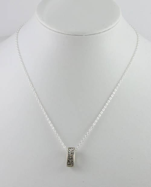 Cubic Zirconia Charm Necklace - Minimalist, Silver Pendant Necklace 5