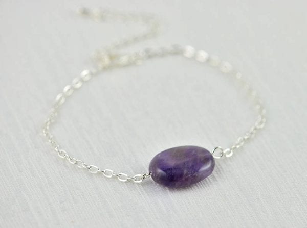 Dainty Amethyst Gemstone Bracelet - Minimalist, Purple Stone, Bridesmaids Bracelet 4