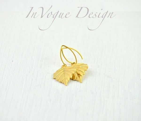 Elegant Leaf Drop Gold Bridesmaids Simple Earrings 52