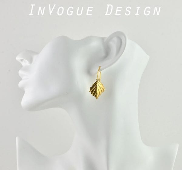Elegant Leaf Drop Gold Bridesmaids Simple Earrings 54
