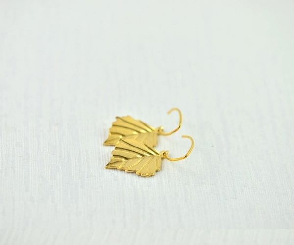 Elegant Leaf Drop Gold Bridesmaids Simple Earrings 57