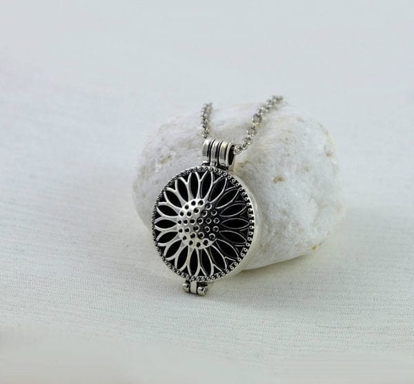 Aromatherapy Diffuser Necklace for Essential Oil, Sun Flower, Locket, Pendant 52