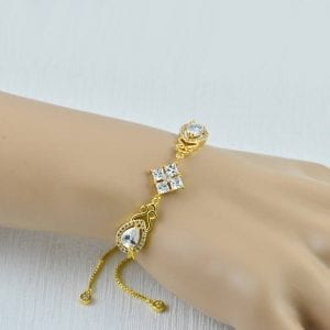 Gold Bridal Wedding Bracelet - Cubic Zirconia, Indian Bracelet 10
