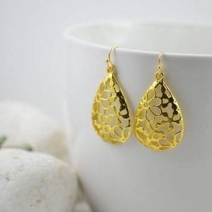 Gold Filigree Dangle Earrings