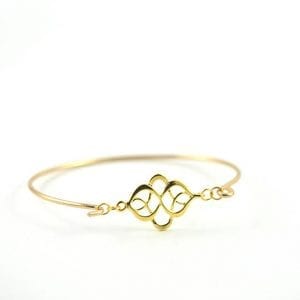 Gold Knot Bangle Bracelet