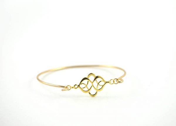 Gold Knot Bangle Bracelet