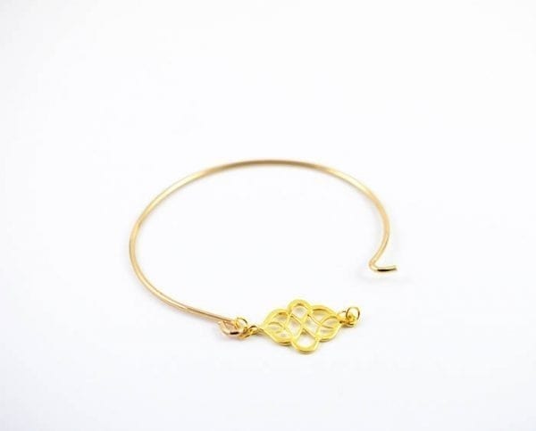 Gold Knot Bangle Bracelet, Gold Bangle Bracelet, Love Knot Bracelet, Gold Charm Celtic Bracelet Bridesmaids Bracelet Minimalist Jewellery 52