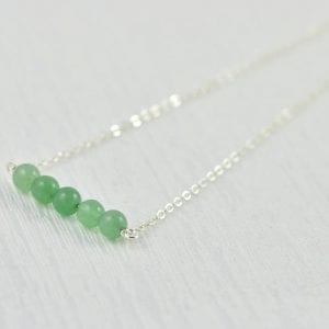 Green Aventurine Gemstone Silver Necklace 7