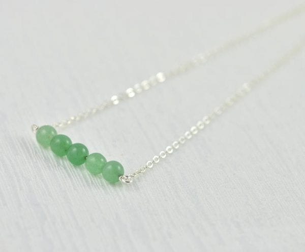 Green Aventurine Gemstone Silver Necklace 51