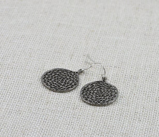 black mesh earrings
