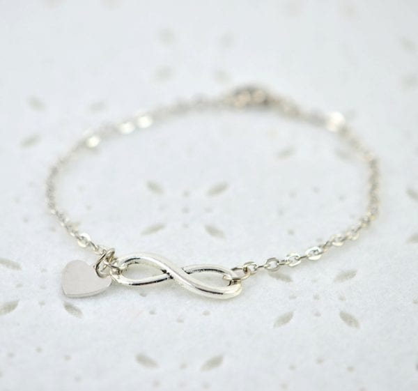 Infinity Silver Heart Bracelet - Charm, Elegant Simple Bracelet 51