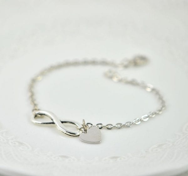 Infinity Silver Heart Bracelet - Charm, Elegant Simple Bracelet 52