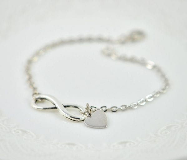 Infinity Silver Heart Bracelet - Charm, Elegant Simple Bracelet 53