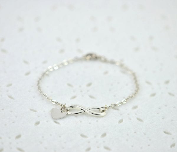 Infinity Silver Heart Bracelet - Charm, Elegant Simple Bracelet 54