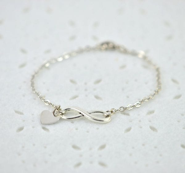 Infinity Silver Heart Bracelet - Charm, Elegant Simple Bracelet 55