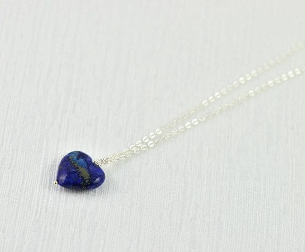 Blue Lapis Lazuli Necklace Pendant Gemstone Heart 55