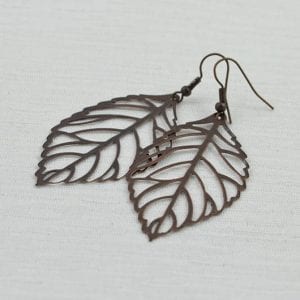 Leaf Copper Antique Earrings - Nature Jewellery, Dangle earrings, Everyday Earrings Jewellery, Light Weight Earrings 53
