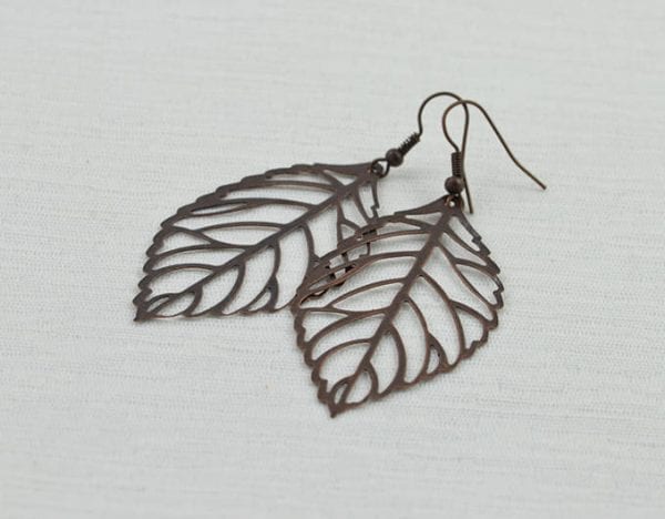 Leaf Copper Antique Earrings - Nature Jewellery, Dangle earrings, Everyday Earrings Jewellery, Light Weight Earrings 51