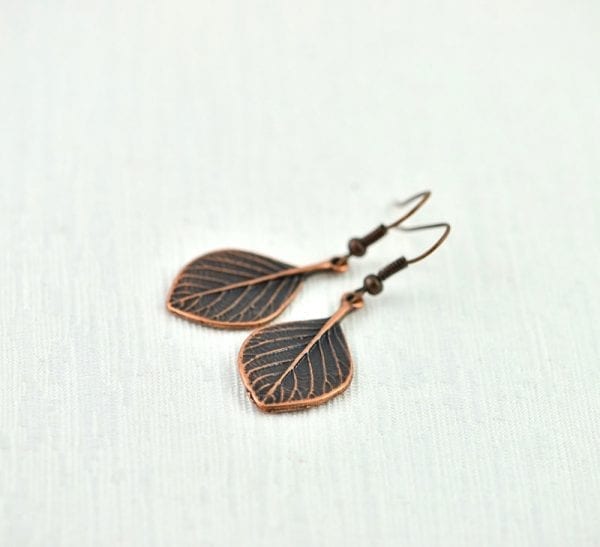 Light Weight Minimalist Elegant Leaf Drop Copper Earrings 52