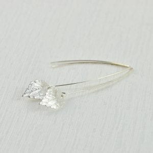 Leaf Drop Silver Light Earrings - Bridesmaids Earrings, Dangle, Everyday Use 24