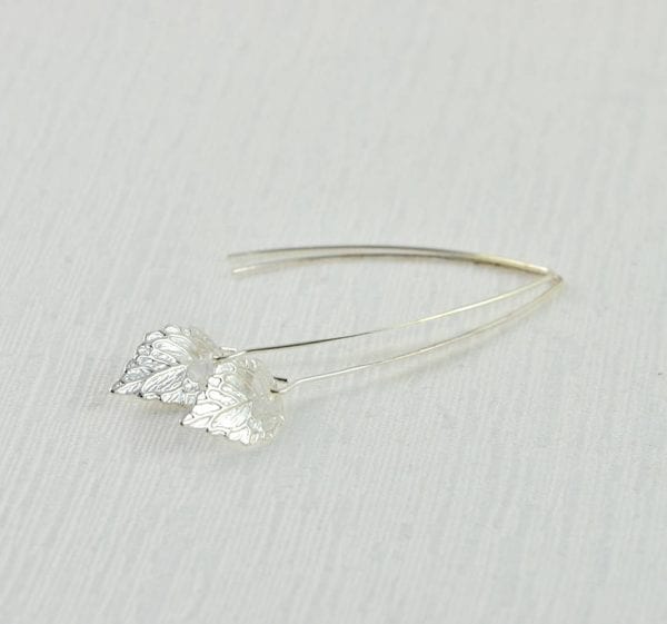 Leaf Drop Silver Light Earrings - Bridesmaids Earrings, Dangle, Everyday Use 51