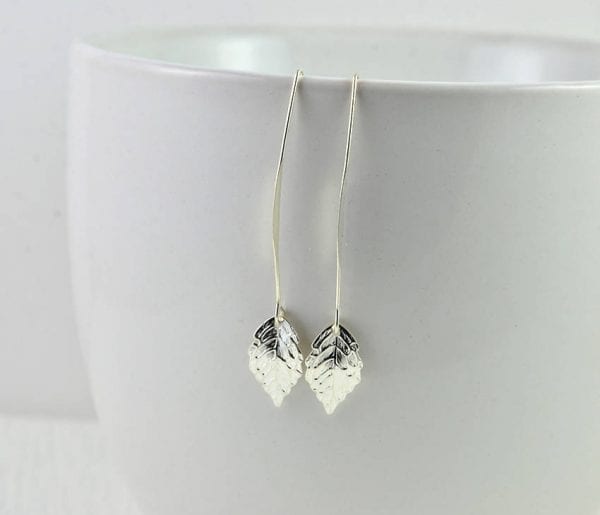 Leaf Drop Silver Light Earrings - Bridesmaids Earrings, Dangle, Everyday Use 52