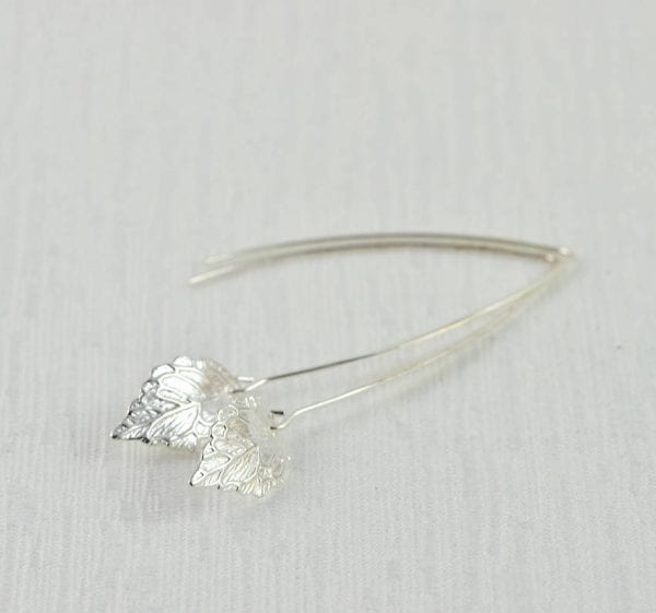 Leaf Drop Silver Light Earrings - Bridesmaids Earrings, Dangle, Everyday Use 54