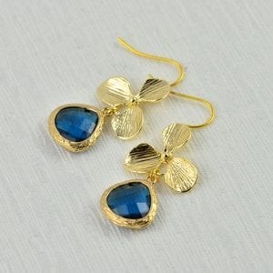 London Sapphire Art Deco Earrings - Floral, Bridesmaids, Simple 22