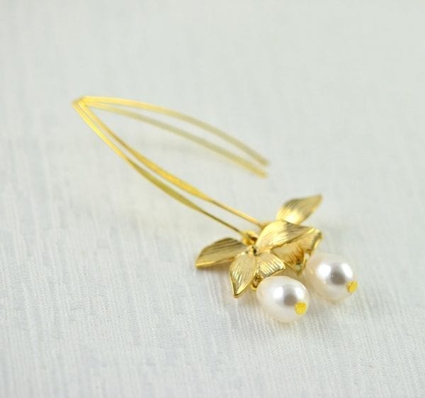 Long Swarovski Pearl Drop Earrings - Bridesmaids, Simple Dangle 53