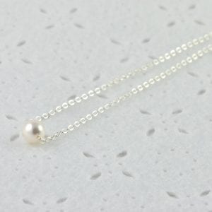 Silver Dainty Pearl Necklace