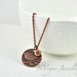 Wire Copper With Initials Necklace