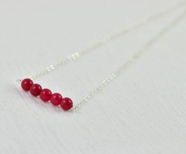 red coral gemstone necklace