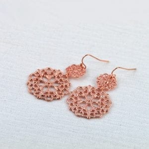 rose gold mesh earrings