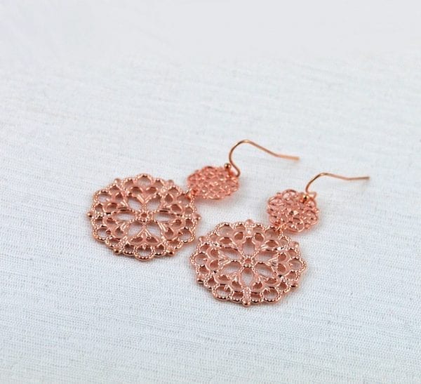 rose gold mesh earrings